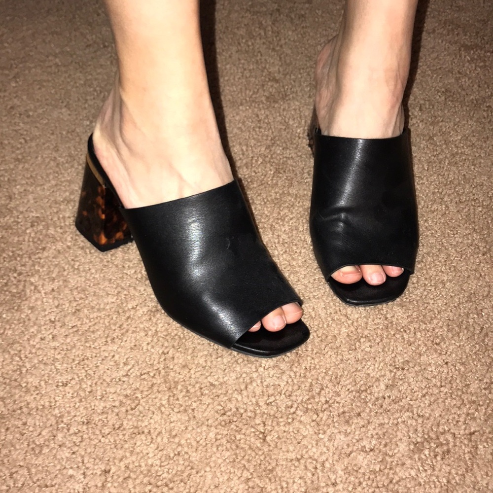 Black Mules with block heel